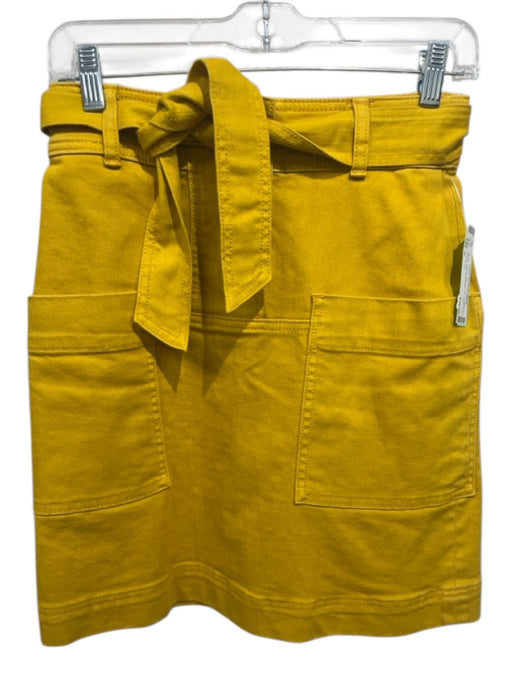 Tory Burch Size 0 Yellow Cotton Blend A Line Patch Pocket Mini Skirt Yellow / 0