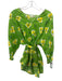 Ann Mashburn Size XS Green, Yellow, White Cotton Silk Semi Sheer Tie Dye Top Green, Yellow, White / XS