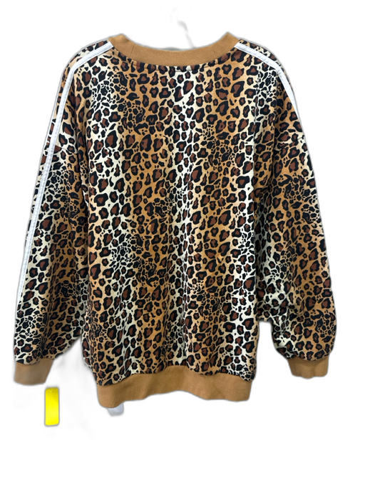 Adidas Size M Tan & black Cotton Leopard Print Oversized Sweatshirt Tan & black / M