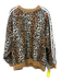 Adidas Size M Tan & black Cotton Leopard Print Oversized Sweatshirt Tan & black / M