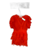 Pants Store Size M Tomato Polyester Mini Ruffle Short Sleeve Smocked Dress Tomato / M