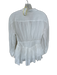 Olivaceous Size M White Rayon Blend Buttons Long Sleeve Ruffle Tiered Dress White / M