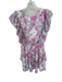Entro Size S Multi Polyester Floral V Neck Ruffle sleeve Mini Dress Multi / S