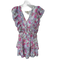 Entro Size S Multi Polyester Floral V Neck Ruffle sleeve Mini Dress Multi / S