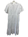 Sugarlips Size S White Cotton Short Sleeve Ruffle Trim Tiered V Neck Dress White / S
