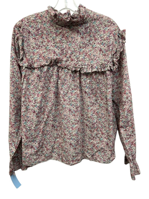 The Shirt Rochelle Behrens Size XL White, Pink & Multi Cotton Button Front Top White, Pink & Multi / XL