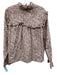 The Shirt Rochelle Behrens Size XL White, Pink & Multi Cotton Button Front Top White, Pink & Multi / XL