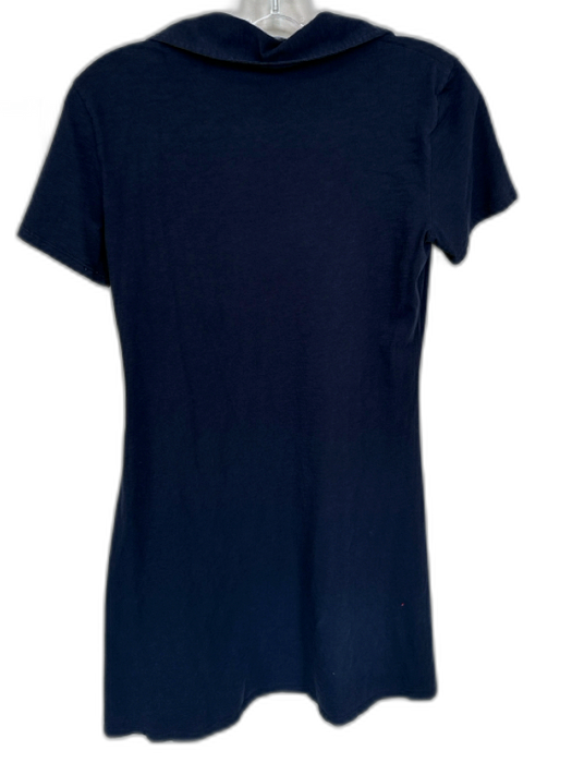Theory Size S Navy Blue Cotton Quarter Button Collar Mini Dress Navy Blue / S