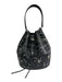 Lauren Ralph Lauren Black & White Leather Beach Print Silver Tone Hardware Bag Black & White / One Size