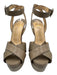 Christian Louboutin Shoe Size 36.5 Gray Leather Criss Cross Peep Toe Sandals Gray / 36.5