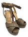 Christian Louboutin Shoe Size 36.5 Gray Leather Criss Cross Peep Toe Sandals Gray / 36.5