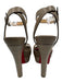 Christian Louboutin Shoe Size 36.5 Gray Leather Criss Cross Peep Toe Sandals Gray / 36.5