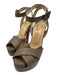 Christian Louboutin Shoe Size 36.5 Gray Leather Criss Cross Peep Toe Sandals Gray / 36.5