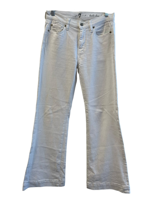 7 For All Mankind Size 28 White High Rise 5 Pocket Zip Fly Wide Leg Jeans White / 28