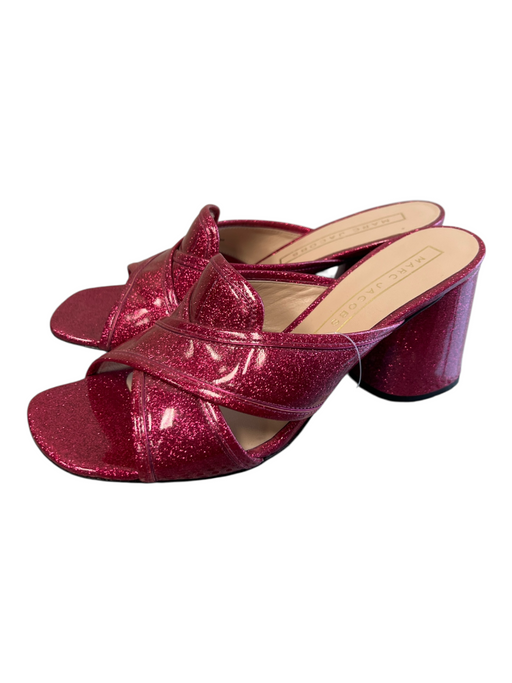 Marc Jacobs Shoe Size 39 Pink Patent Leather Glitter-Embellished Mules Shoes Pink / 39