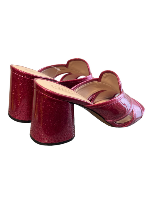 Marc Jacobs Shoe Size 39 Pink Patent Leather Glitter-Embellished Mules Shoes Pink / 39