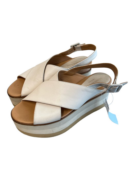 Paloma Barcelo Shoe Size 39 White Leather Criss Cross Buckle Ankle Shoes White / 39
