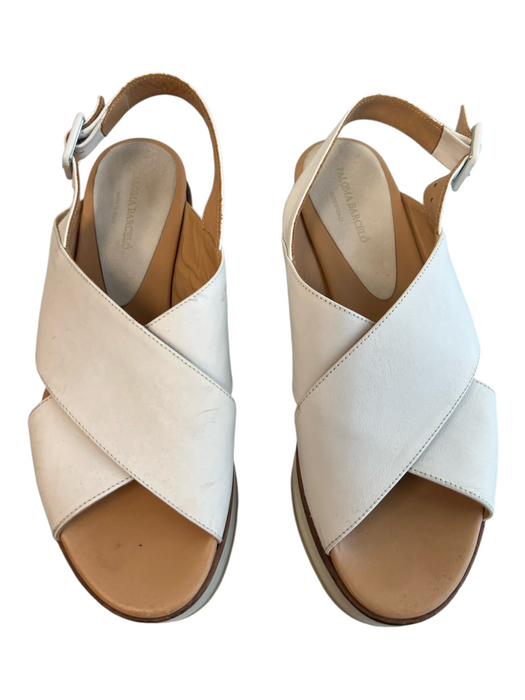 Paloma Barcelo Shoe Size 39 White Leather Criss Cross Buckle Ankle Shoes White / 39