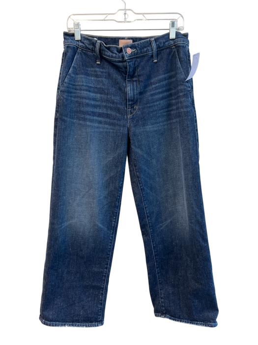 Mother Size 28 Dark Wash Cotton High Rise Zip Fly 4 Pocket Wide Leg Jeans Dark Wash / 28