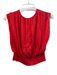 Alice + Olivia Size S Red Silk Blend V Neck Half Button Sleeveless Top Red / S