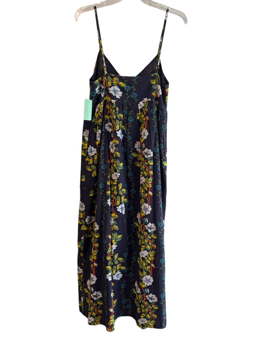 Ro's Garden Size S Navy & Multi Cotton Empire Waist Spaghetti Strap Maxi Dress Navy & Multi / S