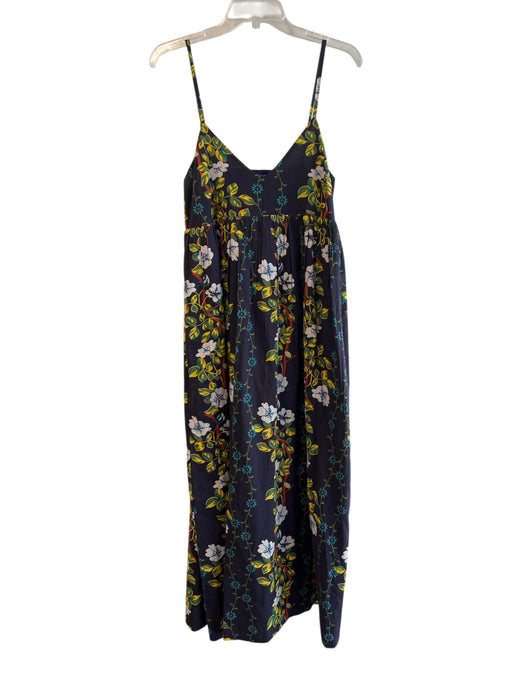 Ro's Garden Size S Navy & Multi Cotton Empire Waist Spaghetti Strap Maxi Dress Navy & Multi / S