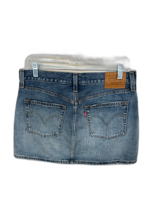 Levi's Size 29 Med Dark Wash Cotton Button Fly Mini Denim Skirt Med Dark Wash / 29