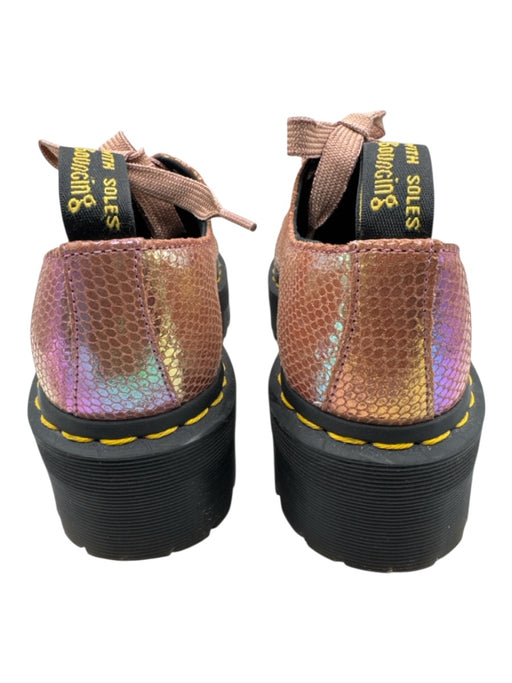 Dr. Martens Shoe Size 6 Pink Leather Snake Print Iridescent Lace Up Shoes Pink / 6