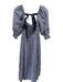 Hill House Size L Blue & White Cotton & Polyamide Gingham smocked Dress Blue & White / L