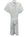 Zara Size L White Cotton Eyelets Button Up Cap Sleeve Dress White / L