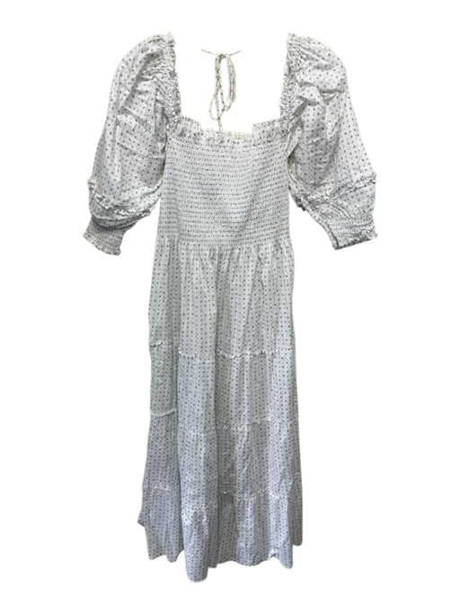 Hill House Size M White, Blue, Multi Cotton All Over Print Smocked Dress White, Blue, Multi / M