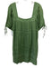 J Crew Size S Green Cotton Short Puff Sleeve Square Neck Dress Green / S