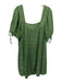 J Crew Size S Green Cotton Short Puff Sleeve Square Neck Dress Green / S