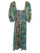 Cynthia Rowley Size M Purple, Blue, Multi Cotton Smocked Floral Print Dress Purple, Blue, Multi / M