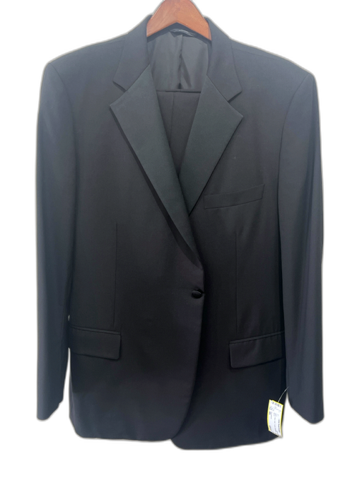 Samuelsohn Black Wool Solid Tuxedo Men's Suit Black / 48L