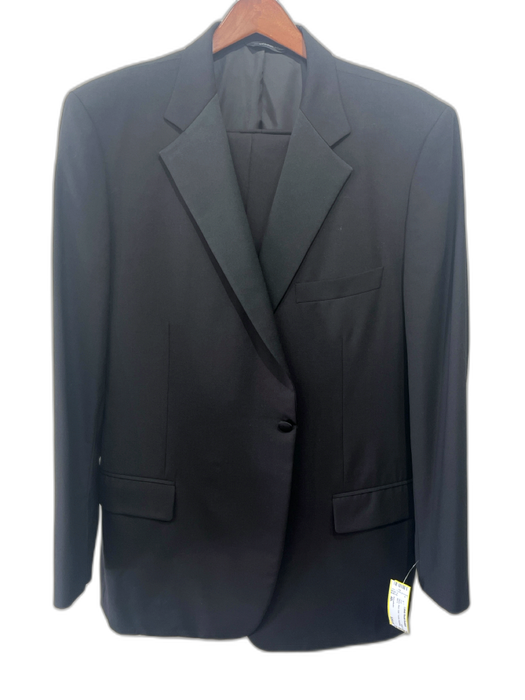 Samuelsohn Black Wool Solid Tuxedo Men's Suit Black / 48L