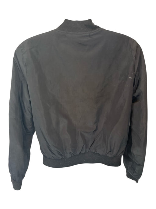 CM3 Outfitters Size S Black Polyester Blend Bomber Zip Up Crew Neck Jacket Black / S