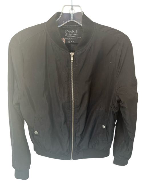 CM3 Outfitters Size S Black Polyester Blend Bomber Zip Up Crew Neck Jacket Black / S