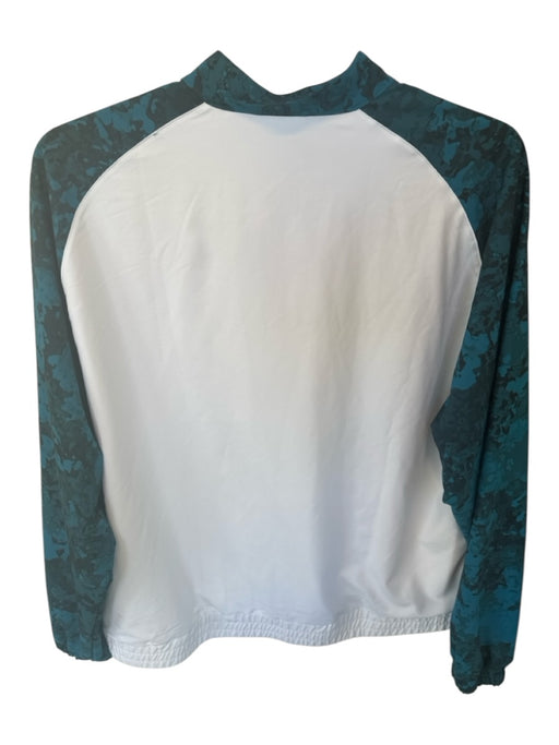 Nike Size L Teal & White Polyester Watercolor Zip UP Men's Jacket Teal & White / L