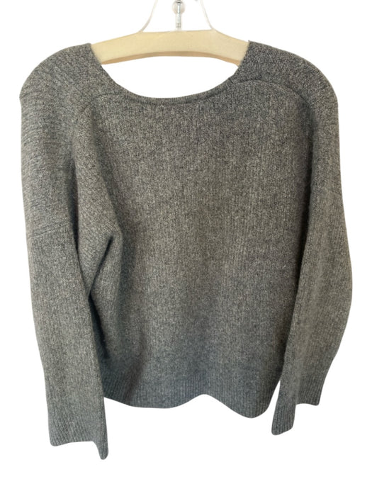 Madewell Size M Grey Acrylic & Merino Wool Knit V Neck Long Sleeve Sweater Grey / M