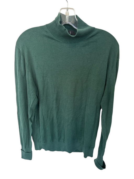 Dunhill Size L Forest Green Mulberry Silk Blend Long Sleeve Turtleneck Top Forest Green / L