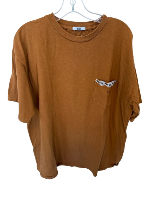 Bode Size L Burnt Sienna Cotton Front Pocket Crewneck Men's T-Shirt Burnt Sienna / L