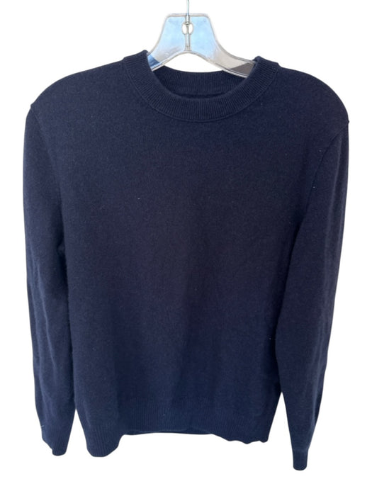 Banana Republic Size M Navy Cashmere Crew Neck Long Sleeve Ribbed Collar Sweater Navy / M