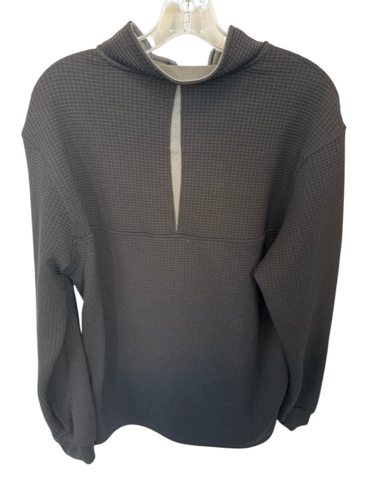 Straight Down Size L Black Polyester Waffle Half Zip Athletic Men's Jacket Black / L