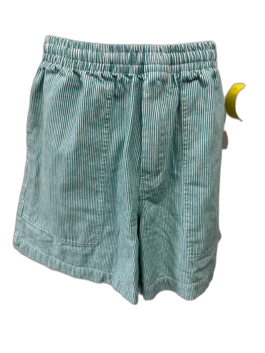 Bode Size M/L Green & White Cotton Striped Men's Shorts Green & White / M/L