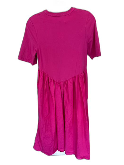 COS Size XS Magenta Cotton 3/4 Sleeve Front Zip Maxi Dress Magenta / XS