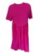 COS Size XS Magenta Cotton 3/4 Sleeve Front Zip Maxi Dress Magenta / XS