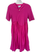 COS Size XS Magenta Cotton 3/4 Sleeve Front Zip Maxi Dress Magenta / XS