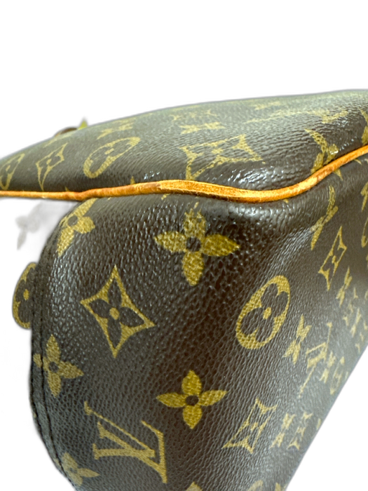 Louis Vuitton Brown & Amber Coated Canvas Top Handles LV Monogram Deauville Bag Brown & Amber / S