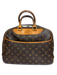 Louis Vuitton Brown & Amber Coated Canvas Top Handles LV Monogram Deauville Bag Brown & Amber / S